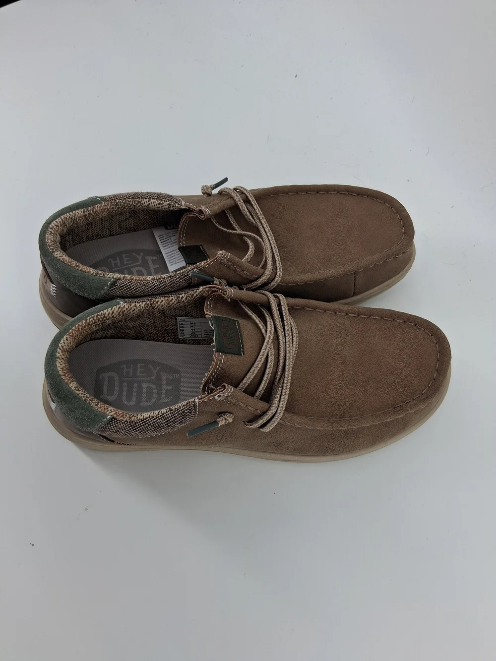 Hey Dude Brown Lace-Up Casual Boots with Green Trim